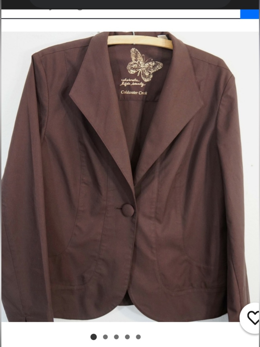 Coldwater Creek Women's Deep Brown Single-Button Blazer